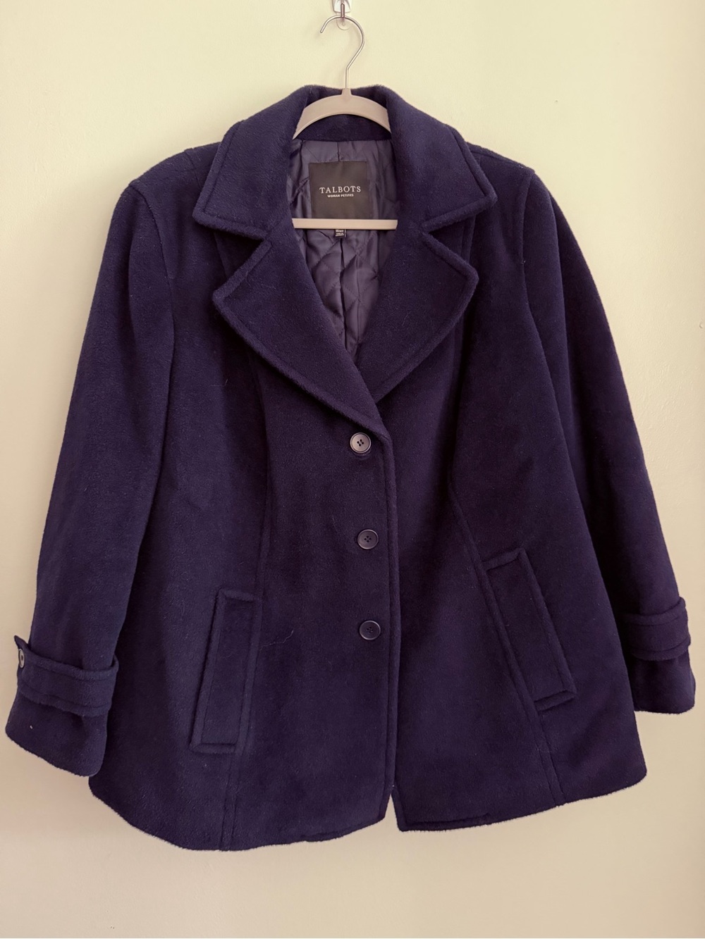 TALBOTS Petites - Classic Wool / Alpaca Pea Coat - Women's Size 16WP - Purple